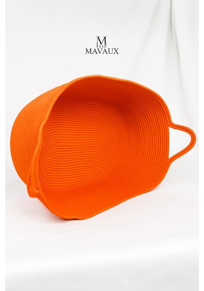 Mavaux Hasır Jüt Dekoratif Sepet 20x30x50 Cm, Oyuncak, Çamaşır, Banyo, Mutfak Ve Düzenleyici Saklama Sepeti Turuncu