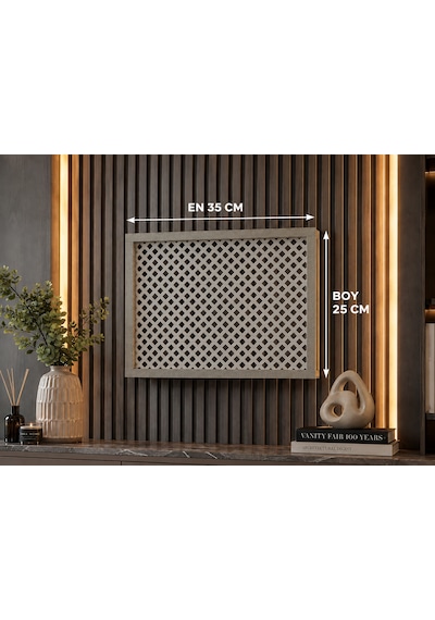 Eylux Modern Dekoratif Duvara Asılabilir Mdf Sigorta Ve Modem-wifi Saklama Kutusu 25x35 Cm Derinlik 10cm Bej