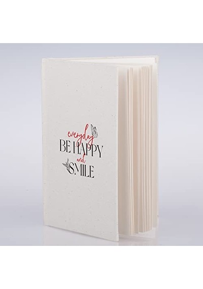Happy And Smile Tasarımlı Kanvas Defter Genel