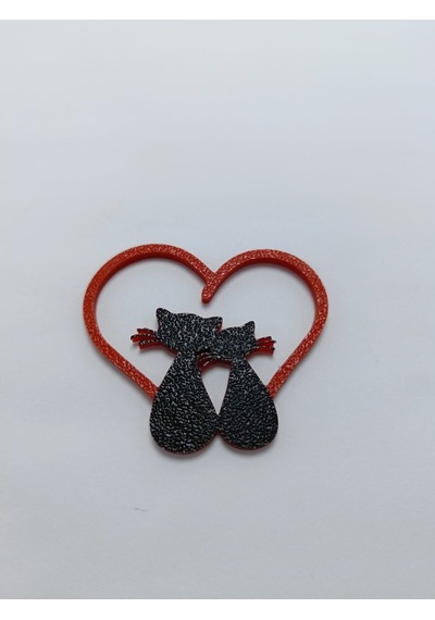 Kalp İçinde Kedi Aşkı Magnet