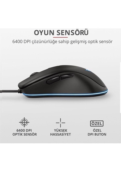 Gxt 180 Kusan Rgb 6400 Dpı Gamer Mouse Gtx