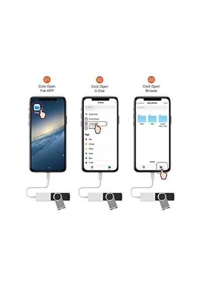 İphone İpad İçin Lightning To Otg Adapter Dişi Usb Dönüştürücü Adaptör Flash Disk Yedek Alma