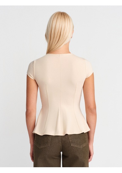 Dilvin 31992 Peplum T-shirt-taş Taş