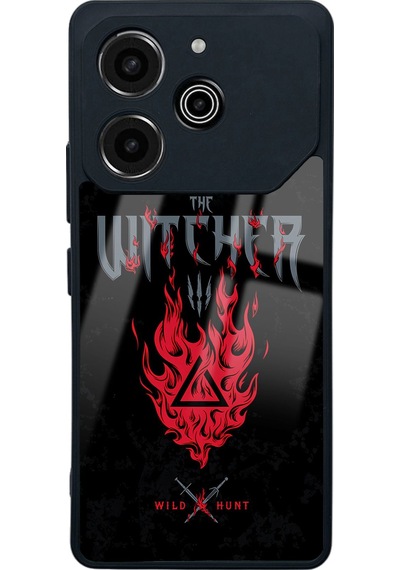 Tecno Pova 6 Pro Witcher 3 Fire Tasarımlı Glossy Telefon Kılıfı Çok Renkli