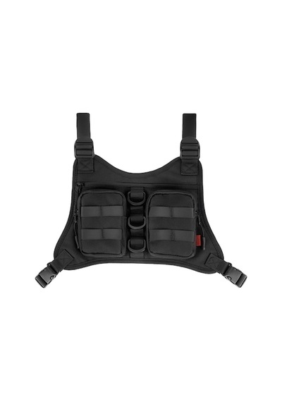 Spor Göğüs Çantası Taktik İlham Veren Yardımcı Program Paketi Koşu, Yürüyüş, Antrenmanlar, Bisiklet İçin Ayarlanabilir Edc Göğüs Yeleği Siyah Siyah