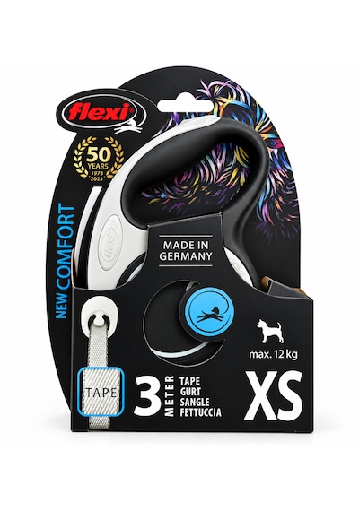 Flexi Style Şerit Otomatik Gezdirme Tasması Beyaz 3m Gri Açık Gri