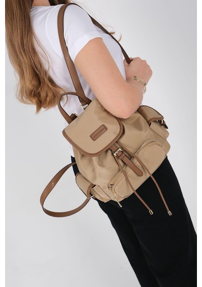 Silver Polo Sp1207 Kadın Sırt Çantası Saten Vizon-camel