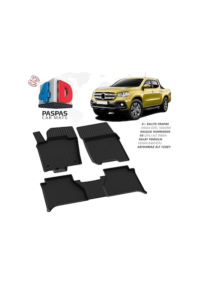 Mercedes X-class 4d Araca Özel Havuzlu Kauçuk Paspas 2017 Üzeri