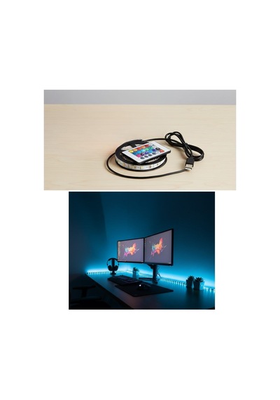 2 Metre Kumandalı Usb Led Şerit Işık Renk Ayarlı Dekoratif Ortam Ve Ambiyans Aydınlatması Çok Renkli
