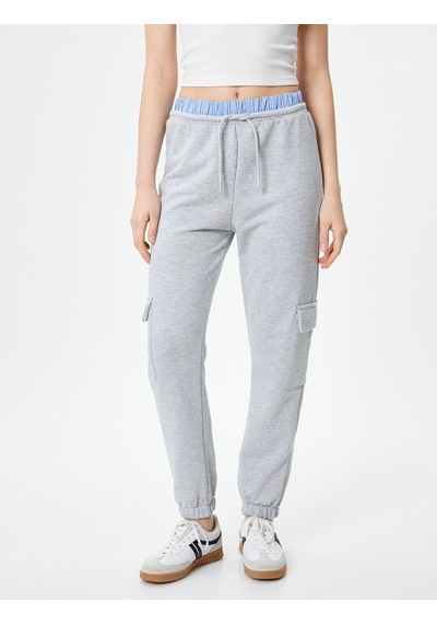 Koton Jogger Kargo Eşofman Altı Çift Bel Detaylı Renk Kontrastlı Gri 4sak30036ek 4SAK30036EK031 Gri Koton Jogger Kargo Eşofman Altı Çift Bel Detaylı Renk Kontrastlı Gri 4sak30036ek 4SAK30036EK031 Gri