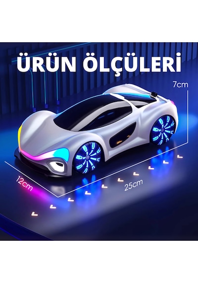 Oyuncak Uzaktan Kumandalı Şarjlı Elektrikli Araba 4x4 Şarj İstasyonlu Led Işıklı Sesli Müzikli Rc Beyaz