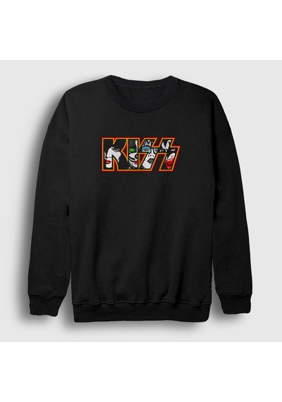 Presmono Unisex Logo V2 Kiss Sweatshirt Siyah