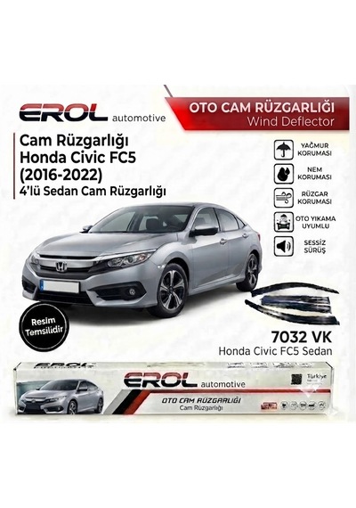 Honda Civic Fc5 2016-2022 4'lü Sedan Mugen Cam Rüzgarlığı