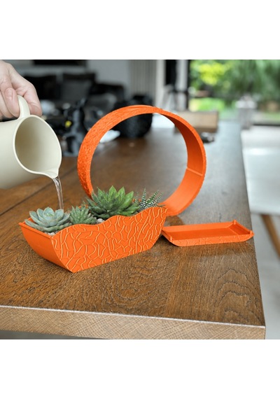 3d Baskı Self-watering Planter - Kendi Kendini Sulayan Saksı-turuncu