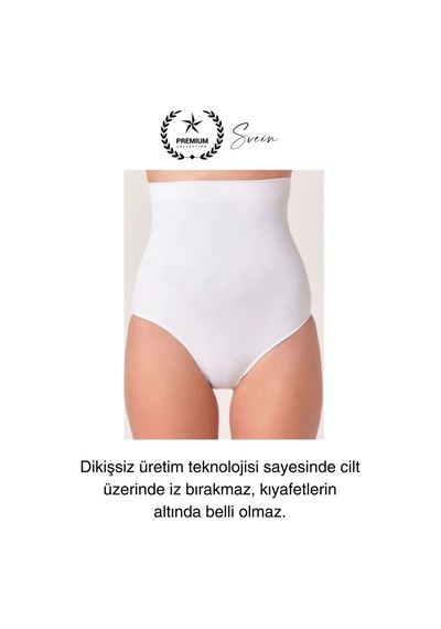 Svein Premium Toparlayıcı Sıkılaştırıcı Kadın Slip Korse Rahat Dikişsiz Saran Günlük İç Çamaşır Beyaz