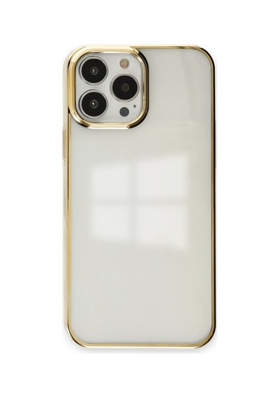 Apple Uyumlu   iPhone 13 Pro Max Kılıf Element Silikon - Gold