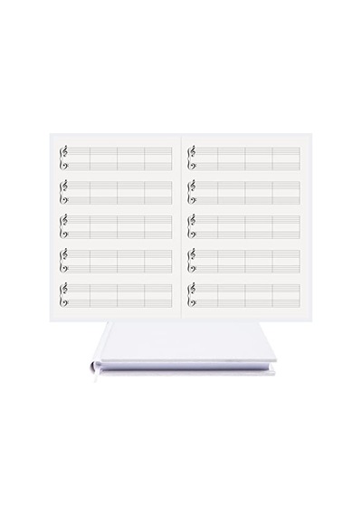 Bidefter Piyano Nota Defteri Sol Fa Anahtarlı Kesik Çizgi % 100 El Yapımı, El Dikişi, Kumaş Ciltleme A/4 - Bey