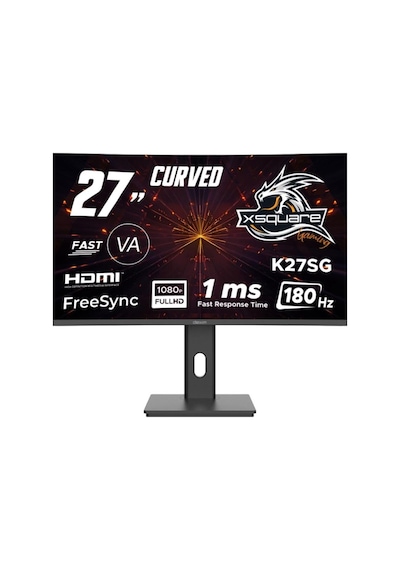 Dexim 27" Dmt008 Fhd 180hz 1ms Hdmı+dp K27sg Freesync Adaptive Sync Curved Va Gaming Pivot Monitör