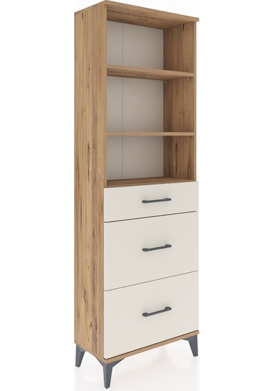 Arges Dolap 3 Raflı 3 Çekmeceli 60x30x182 Çam-aytaşı Çam