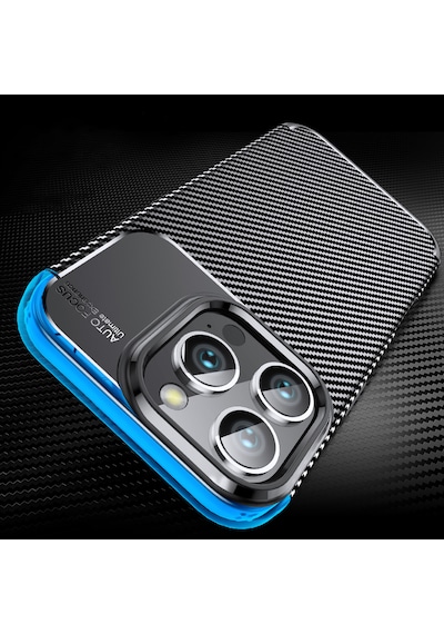 Apple Uyumlu iPhone 16 Pro Kılıf Esnek Karbon Tasarım Zırhlı Kapak