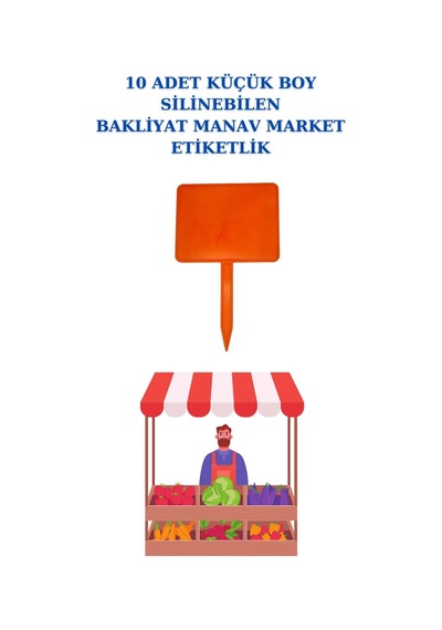 Yaz Sil Küçük Boy Sapla Bakliyat Etiketliği 10 Adet Manav Pazarcı Trn Diğer