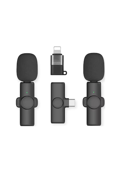 Lexroo Kablosuz Yaka Mikrofonları 2li For Type-c For İphone Tüm M