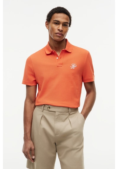 Tommy Hilfiger Th Erkek Script Regular Turuncu Polo Yaka T-shirt-16259