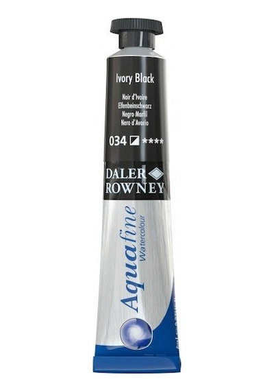 Daler Rowney Aquafine Tüp Sulu Boya 8ml - 034 Ivory Black
