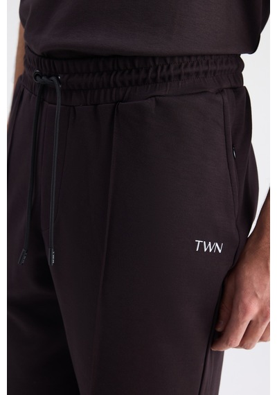 Twn Slim Fit Kahverengi Düz Örme Şort 6ec136172453m 201