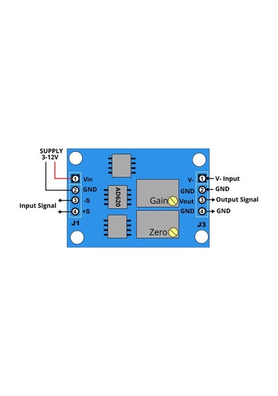 Ad620 Micro Voltaj Sinyal Kuvvetlenirici Modül Dc 12v Mikro Küçük Gerilim Ölçme Kartı Enstrümantasyo