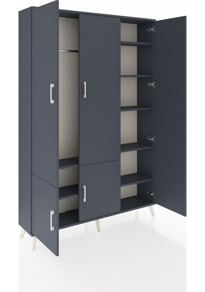 Arges Dolap 7 Raflı 5 Kapaklı Tek Askılı 132x30x195 Antrasit-antrasit/antrasit Antrasıt/antrasıt Arges Dolap 7 Raflı 5 Kapaklı Tek Askılı 132x30x195 Antrasit-antrasit/antrasit Antrasıt/antrasıt