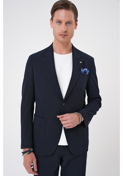 Efor Comfort Fit Mono Yaka Çift Yırtmaç Torba Cep Gofre Kumaş Casual Lacivert Ceket C 703 Lacivert Efor Comfort Fit Mono Yaka Çift Yırtmaç Torba Cep Gofre Kumaş Casual Lacivert Ceket C 703 Lacivert