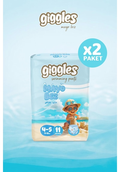 Giggles Külotlu Mayo Bebek Bezi Sıvı Geçirmez 4-5 Numara 9-15 Kg 2 Paket 22 Adet 4 - 5 Numara