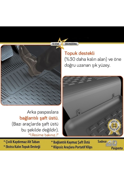 Sahler Ford Fiesta 2009-2017 Uyumlu 4.5d Havuzlu Siyah Oto Paspas
