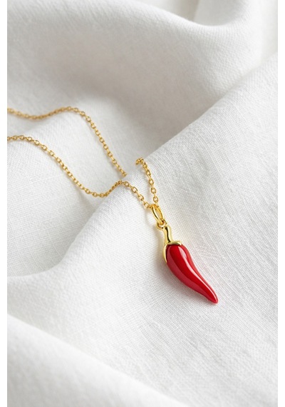 Çekirdekjewelry Işıklı Hediye Kutulu 925 Ayar Gümüş Kırmızı Biber Kolye Mine Kaplama, Şans Ve Nazar Temalı Çok Renkli Çekirdekjewelry Işıklı Hediye Kutulu 925 Ayar Gümüş Kırmızı Biber Kolye Mine Kaplama, Şans Ve Nazar Temalı Çok Renkli