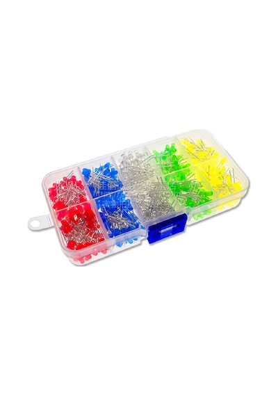 3mm Led Seti 500 adet Plastik Şefaf Kutulu Kendin Yap Kiti