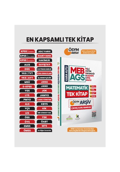 Meb Ags Matematik Kara Kutu Tek Kitap En Kapsamlı Ösym Çıkmış Soru Bankası Özetli Dijital Çözümlü