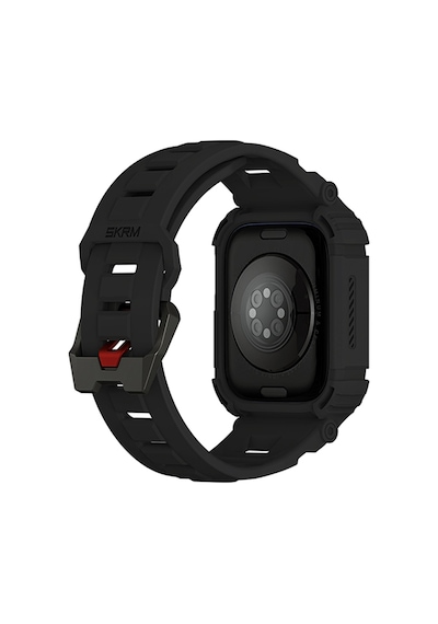 Watch 44 Mm Uyumlu 2in1 Tpu Kasa Koruyuculu Silikon Kordon Skinarma Mecha Siyah