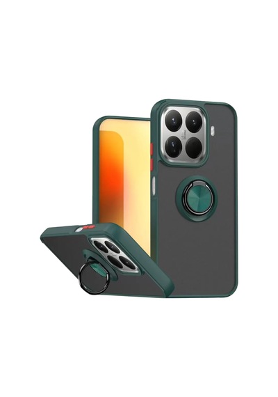 Xiaomi Mi 15t Pro Montreal Yüzüklü Silikon Kapak - Yeşil -