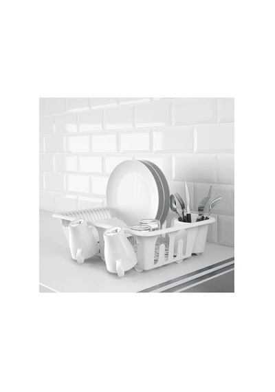 Bulaşık Sepeti 36x46 Cm Beyaz Renk Meridyendukkan Delikli Beyaz Bulaşıklık Çok renkli