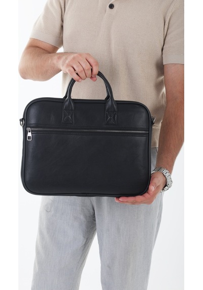 Erzeno Hakiki Deri Laptop & Evrak Çantası - Siyah Unisex İş Çantası Siyah Renk - 761747751 Siyah Renk