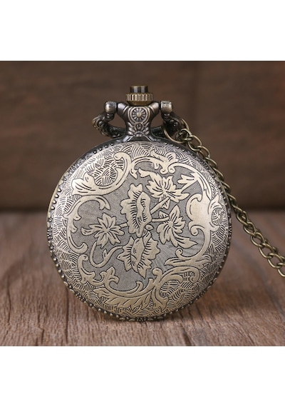 Kişiye Özel Hayat Ağacı Tasarımlı Retro Quartz Zincirli Köstekli