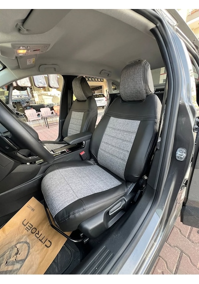 Citroen C4x Uyumlu Araca Özel Oto Koltuk Kılıfı 158550 Siyah-Gri
