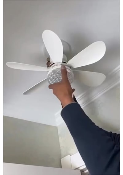 Büyük 30w Led Işıklı 52cm Direk Duya Kolay Montajlı Uzaktan Kumandalı Sinek Kovucu Tavan Pervanesi Vantilatörü Aspiratörü