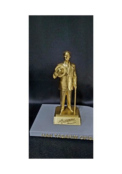 Atatürk İmzalı 20 Cm 170 Gram Biblo Altin Renk
