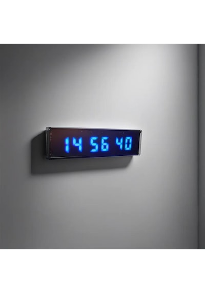 Saniyeli Dijital Led Duvar Ve Masa Saat Derece Ve Nem - Turkuaz Kasa Ölçüsü: 7x26 Cm