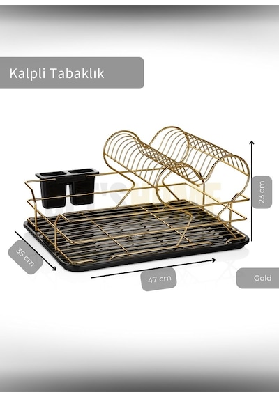 Jet's Home 2 Katlı Bulas Iklık Tezgah U Stu Tabaklık Bpa Free Bulas Ik Sepeti Kalpli Gold Gold