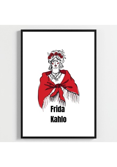 Besay Frida Kahlo Tarzı Kadın Figürlü Duvar Poster-modern Sanat Estetik Dekoratif A2 Çerçevesiz