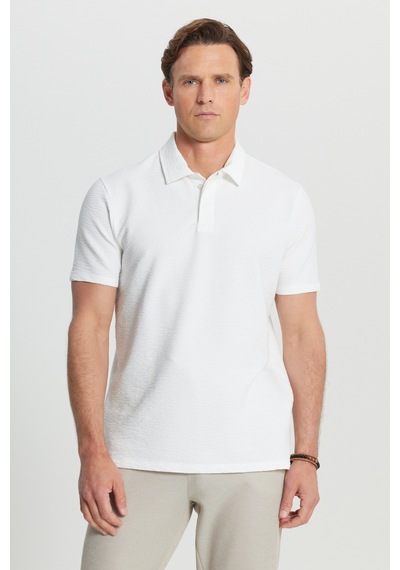Altınyıldız Classıcs Erkek Beyaz Pamuklu Slim Fit Dar Kesim Polo Yaka Jakarlı Esnek Tişört Altınyıldız Classıcs Erkek Beyaz Pamuklu Slim Fit Dar Kesim Polo Yaka Jakarlı Esnek Tişört