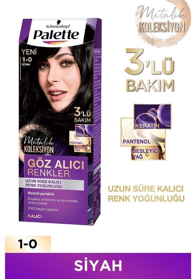 Palette Göz Alıcı Renkler Saç Boyası 1 - 0 Siyah (531763709)